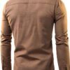 Camicia Casual in Cotone Uomo Maniche Lunghe Colletto a Fascia Colori-1