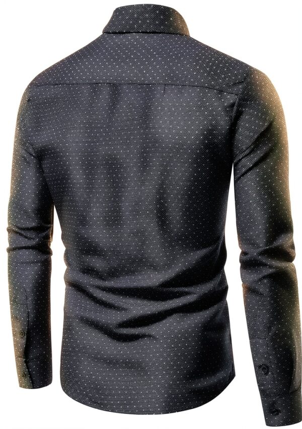 Camicia elegante da uomo a maniche lunghe Slim fit senza stiratura-1