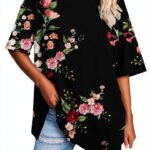 T-Shirt Oversize a Maniche Corte da Donna con Stampa, Tuniche morbide, Girocollo, Casual, morbide, Top Maglietta Scritta Personalizzata Maglietta Coreana Donna T-Shirt Donna Bianca-0
