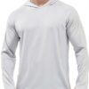 Felpe con Cappuccio da Uomo Protezione Solare Performance T-Shirt a Maniche Lunghe Felpe con Cappuccio da Esterno Rash Vest Rashguard Camicie Corsa Palestra Top Ciclismo Allenamento Top Sportivo-0
