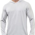 Felpe con Cappuccio da Uomo Protezione Solare Performance T-Shirt a Maniche Lunghe Felpe con Cappuccio da Esterno Rash Vest Rashguard Camicie Corsa Palestra Top Ciclismo Allenamento Top Sportivo-0