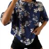 T-Shirt Oversize a Maniche Corte da Donna con Stampa, Tuniche morbide, Girocollo, Casual, morbide, Top Maglietta Scritta Personalizzata Maglietta Coreana Donna T-Shirt Donna Bianca-1