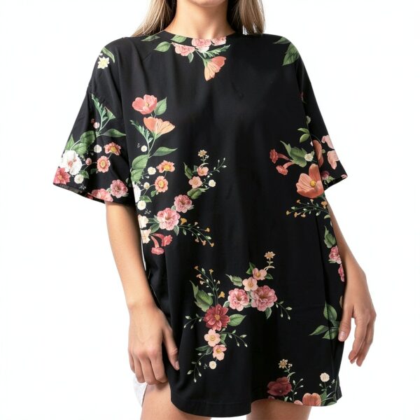 T-Shirt Oversize a Maniche Corte da Donna con Stampa, Tuniche morbide, Girocollo, Casual, morbide, Top Maglietta Scritta Personalizzata Maglietta Coreana Donna T-Shirt Donna Bianca-3